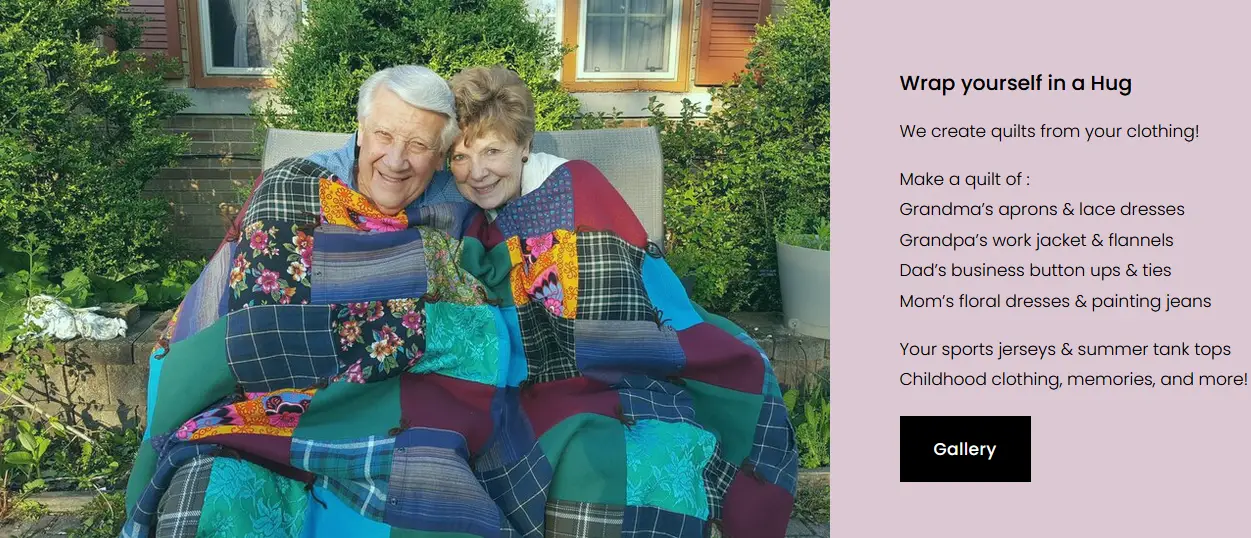Wrap yourself in a hug - couple wwrapped in quilts